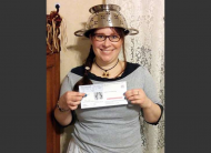 Pastafarian gets to wear strainer on head in license photo.jpg