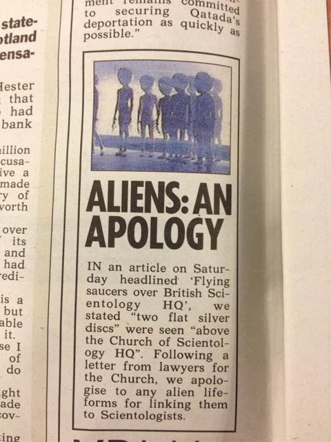 Sun newspaper apology to aliens re Scientology slur.jpg