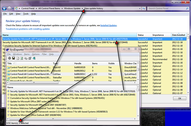 SysExporter - 01 sysexp + Windows update history(800).png
