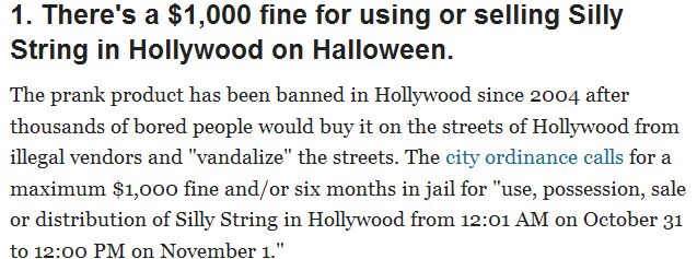 There's a $1,000 fine for using or selling Silly String in Hollywood on Halloween.jpg