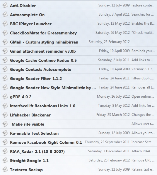 Greasemonkey Userscripts as at 2013-01-13.jpg