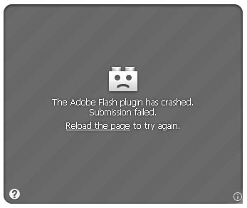 The Adobe Flash plugin has crashed Submission failed.jpg