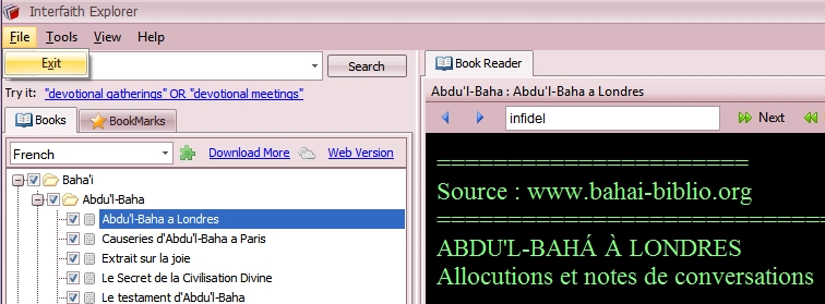 Interfaith Explorer - 02 File menu (French Bahai).jpg