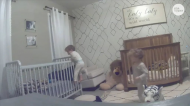 Toddler celebrates with fist pump after helping brother escape crib.jpg