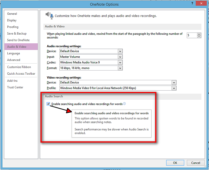 OneNote - audio search 05 settings (820).png