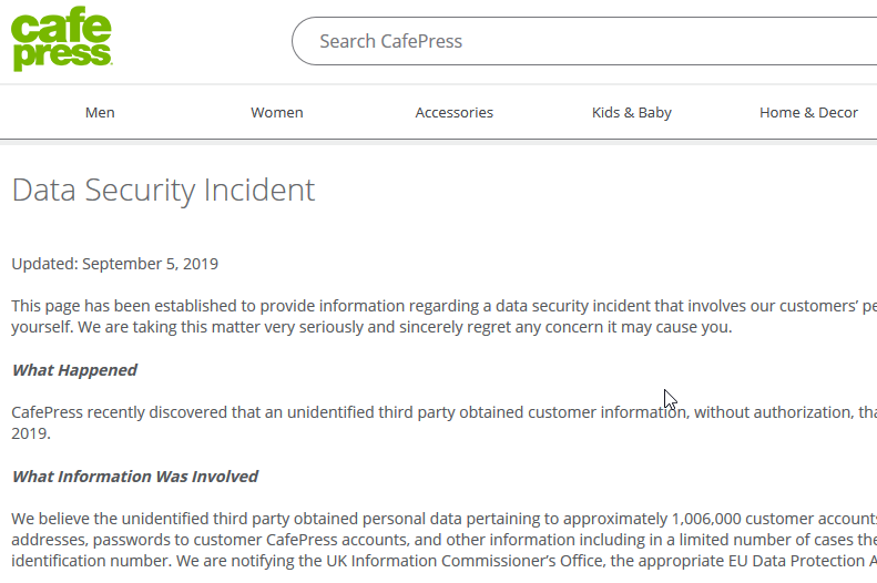 CafePress security incident 05-09-2019.png