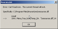 Anuran crash on Windows 2000.png