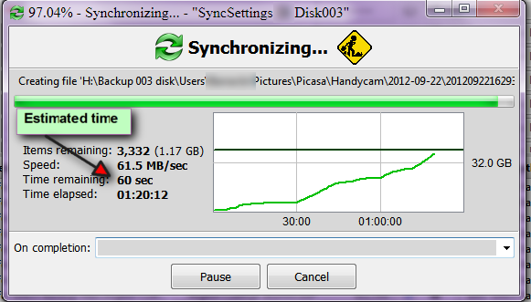 FreeFileSync - 05 Backup near completion.png