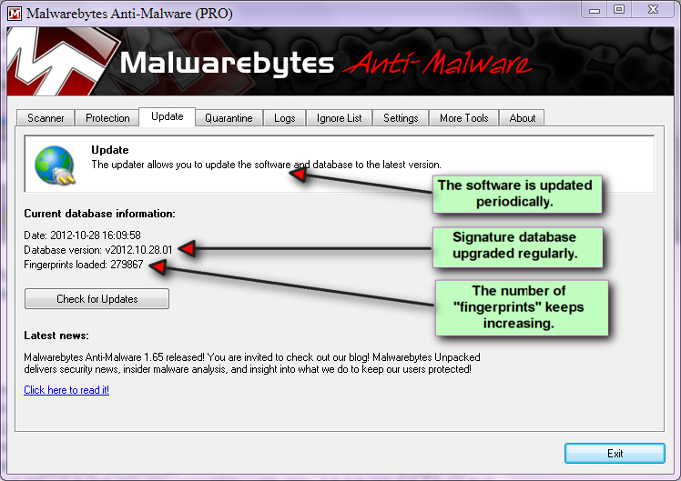 Malwarebytes - 03 Update tab.png