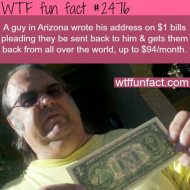 A guy in Arizona wrote his address on $1 bills.jpg