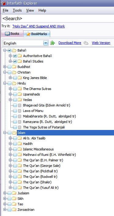 Interfaith Explorer - 01b client main GUI books.png