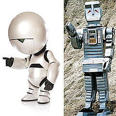 Robot - Marvin the paranoid android (new + old) from HHGTTG.jpg