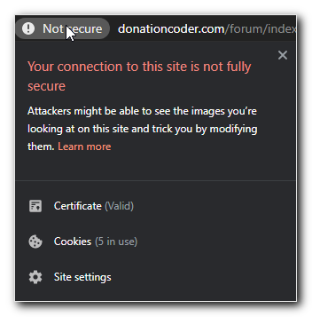 DonationCoder - Not Secure.png