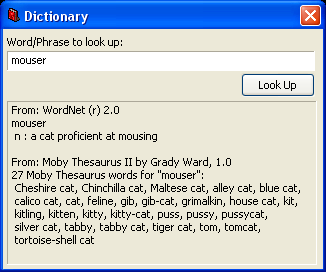 dict dialogs