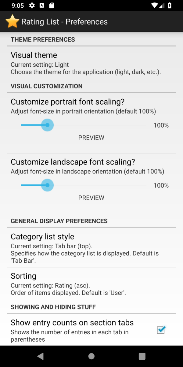 Rating List Adjustments